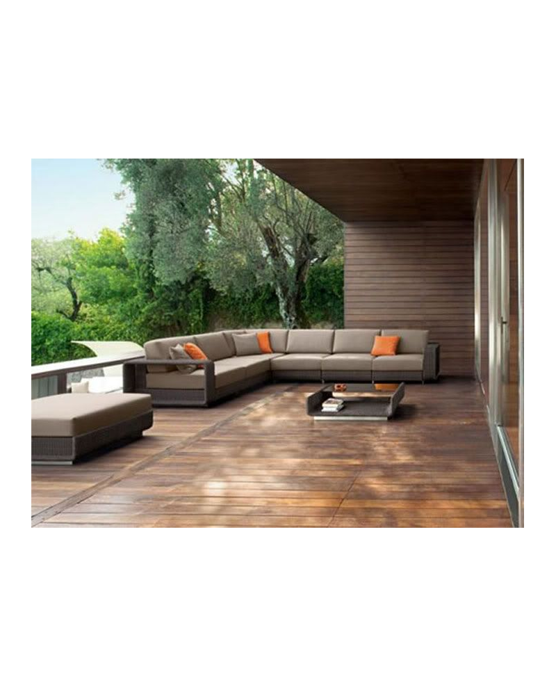 DIVANO RATTAN GIARDINO ESTERNO TAVOLO S3 NERO - ARREDAMENTO PER ESTERNO ...